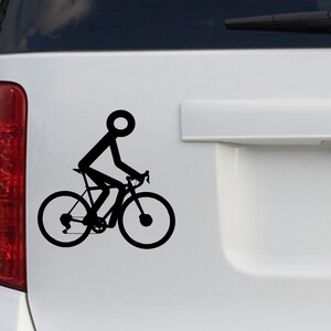 Cyclist Figure Vinyl Decal: Bicycle Car Sticker