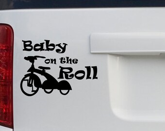 Baby On The Roll Tricycle Vinyl Car Decal
