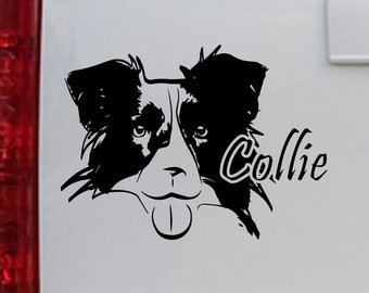 Personalized Border Collie Car Decal: Custom Dog Name Vinyl Sticker