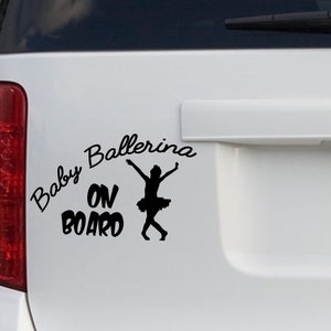 Baby On Board, naklejka Baby Ballerina, Baby Ballerina On board, naklejka winylowa Ballet Girl