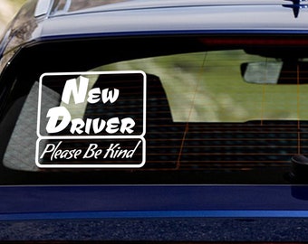 New Driver Please Be Kind Decal - Beginner Car Sticker