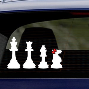 Chess Sticker Pieces Car Family Decal, Chess Family Car Decal, Family in Car Vinyl Sticker