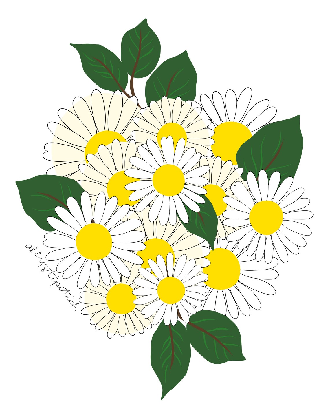 April Birth Month Flowers Daisies Digital Download Wall | Etsy