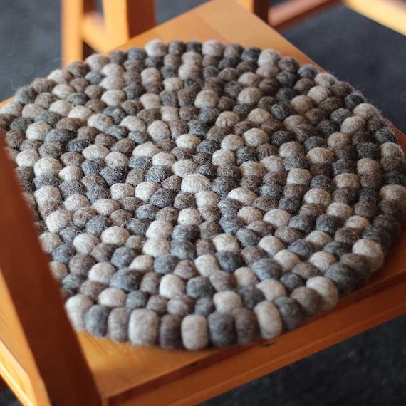 Felt Ball Seat Pad Natural Grey Felt Seat Pad Felt Seat Pad Felt Ball Seat Pad Natural Grey Felt Ball Chair Pad Felt Chair Pad Etsy UK