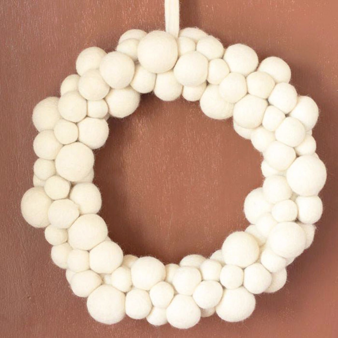 Felt Ball Christmas Wreath Multicolored Felt Ball Wreath Etsy