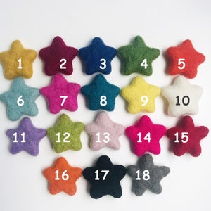 Felt Stars | Felt Stars Assorted Colors | Felt Pom Pom Stars Multicolor | Handmade Felt Stars | Large Felt Stars