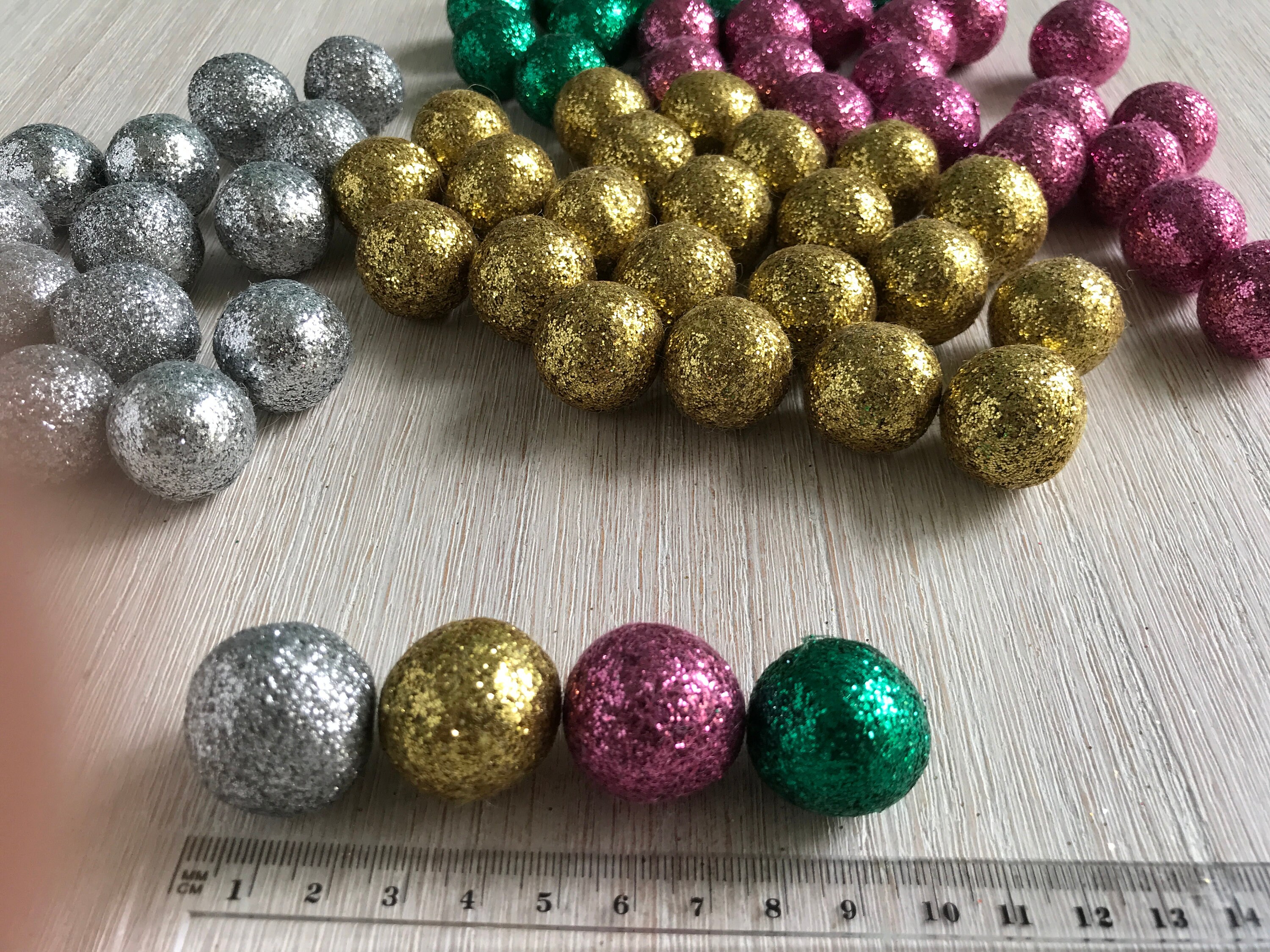 Glitter Felt Balls Gold Glitter Felt Balls Emerald Green Etsy