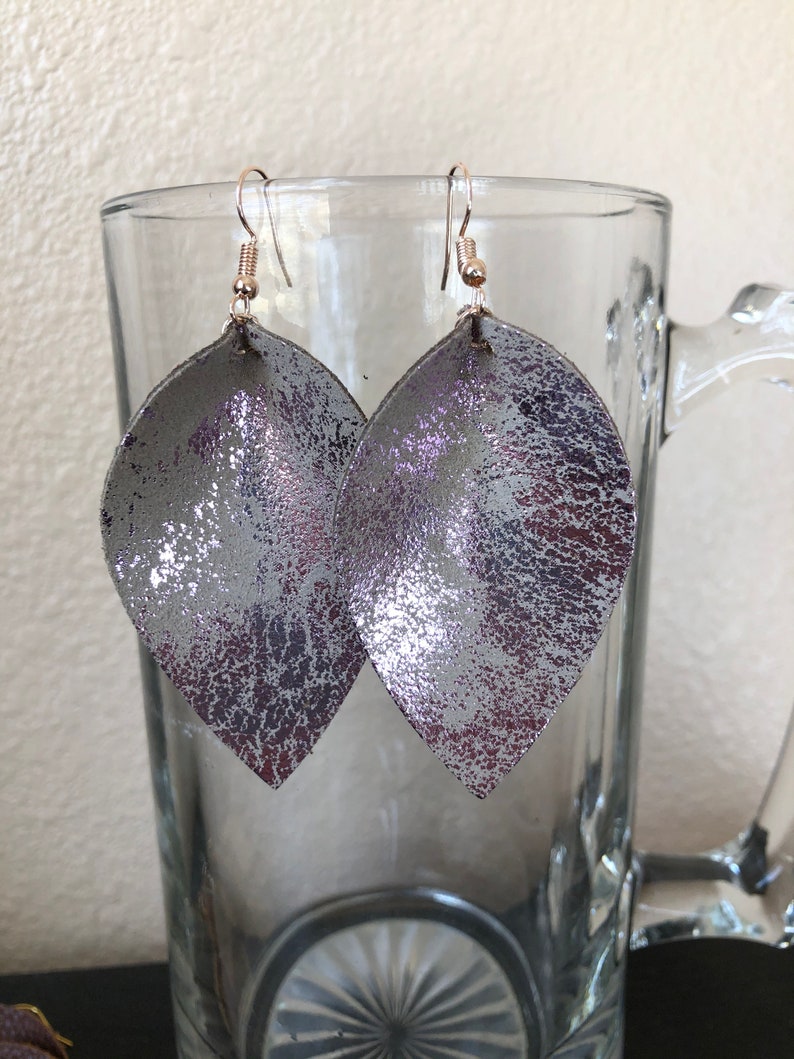 Leaf Shape Faux Leather Earrings
