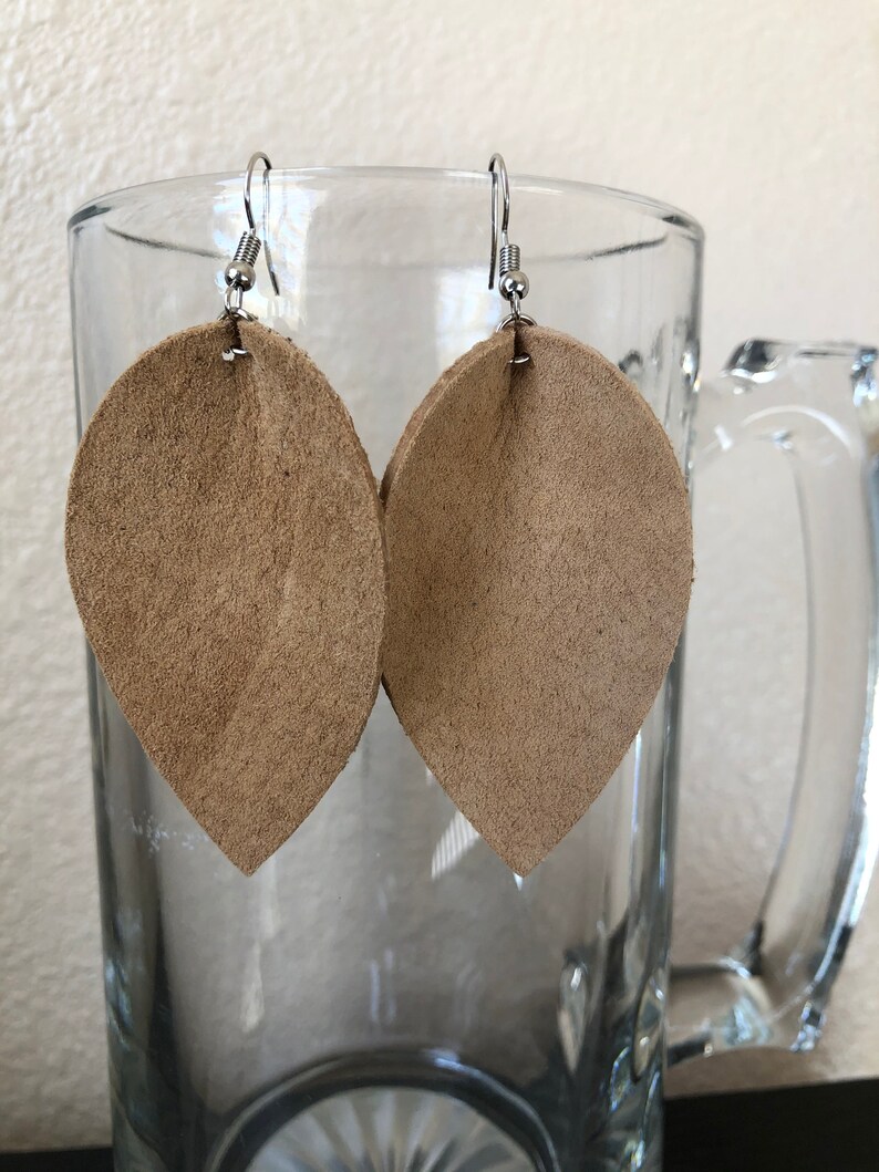 Leaf Shape Faux Leather Earrings