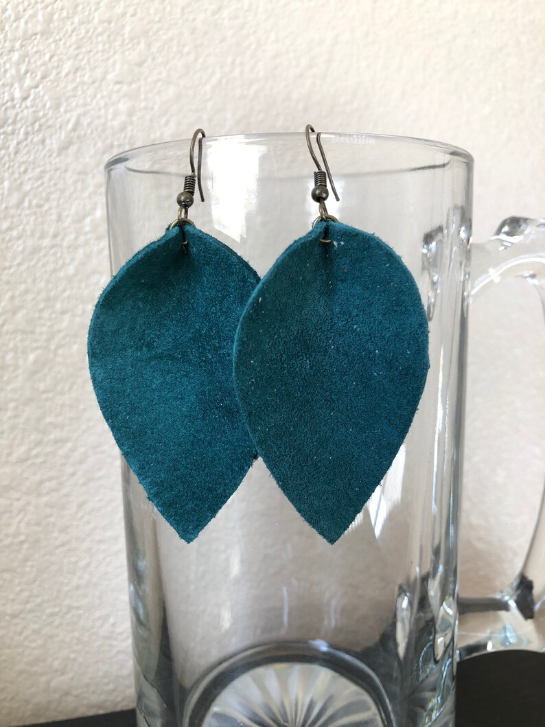 Leaf Shape Faux Leather Earrings