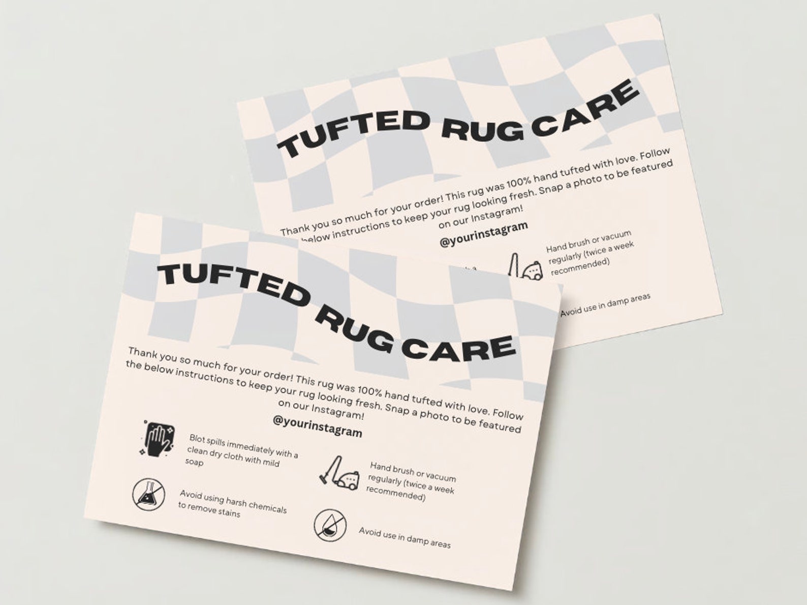Editable Tufted Rug Care Instructionstemplate Small Rug Business