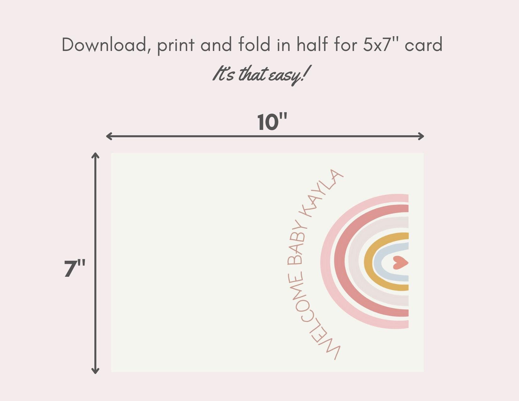 Printable Welcome Baby Girl Card, Cute Baby Girl Invitation Card ...