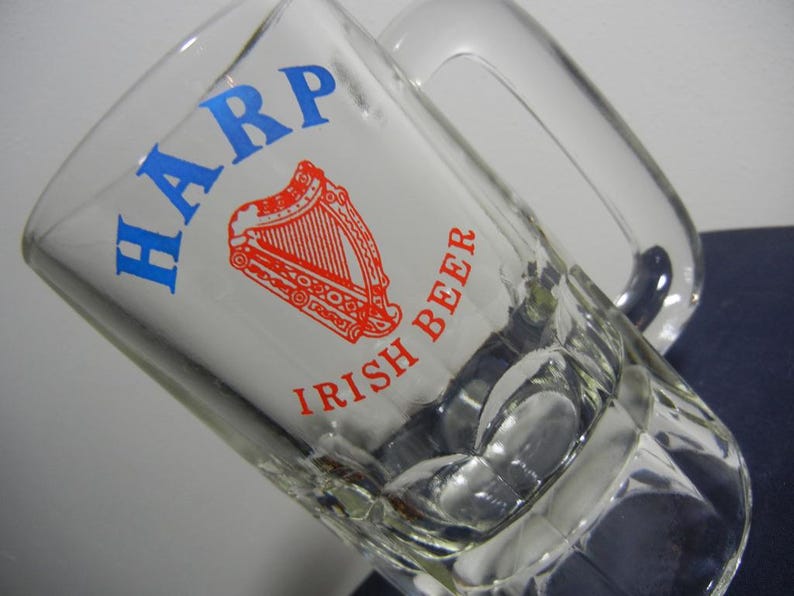 Vintage Bar Glassware: Guiness Mug, Warsteiner Tulip Glass, Crown Royale Whiskey Glass, Top Gun Whisky Glass, Harp Irish Beer Mug image 19