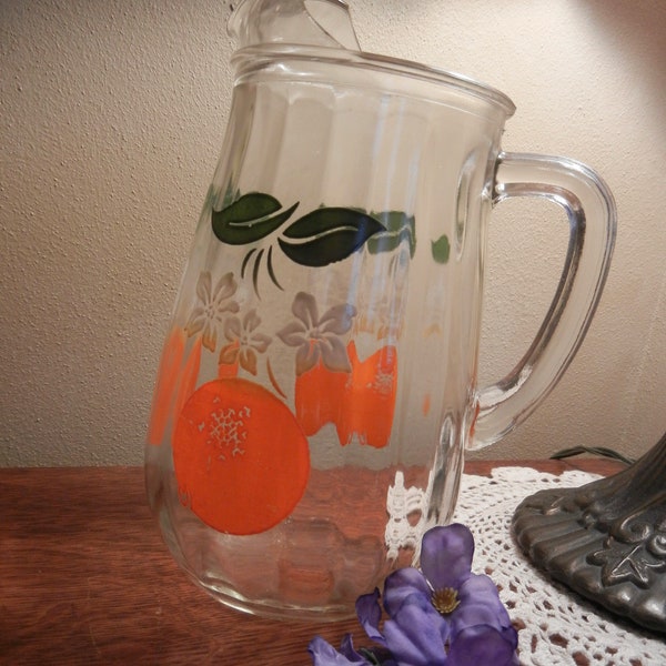 Vintage Orange Juice Pitcher and Glasses