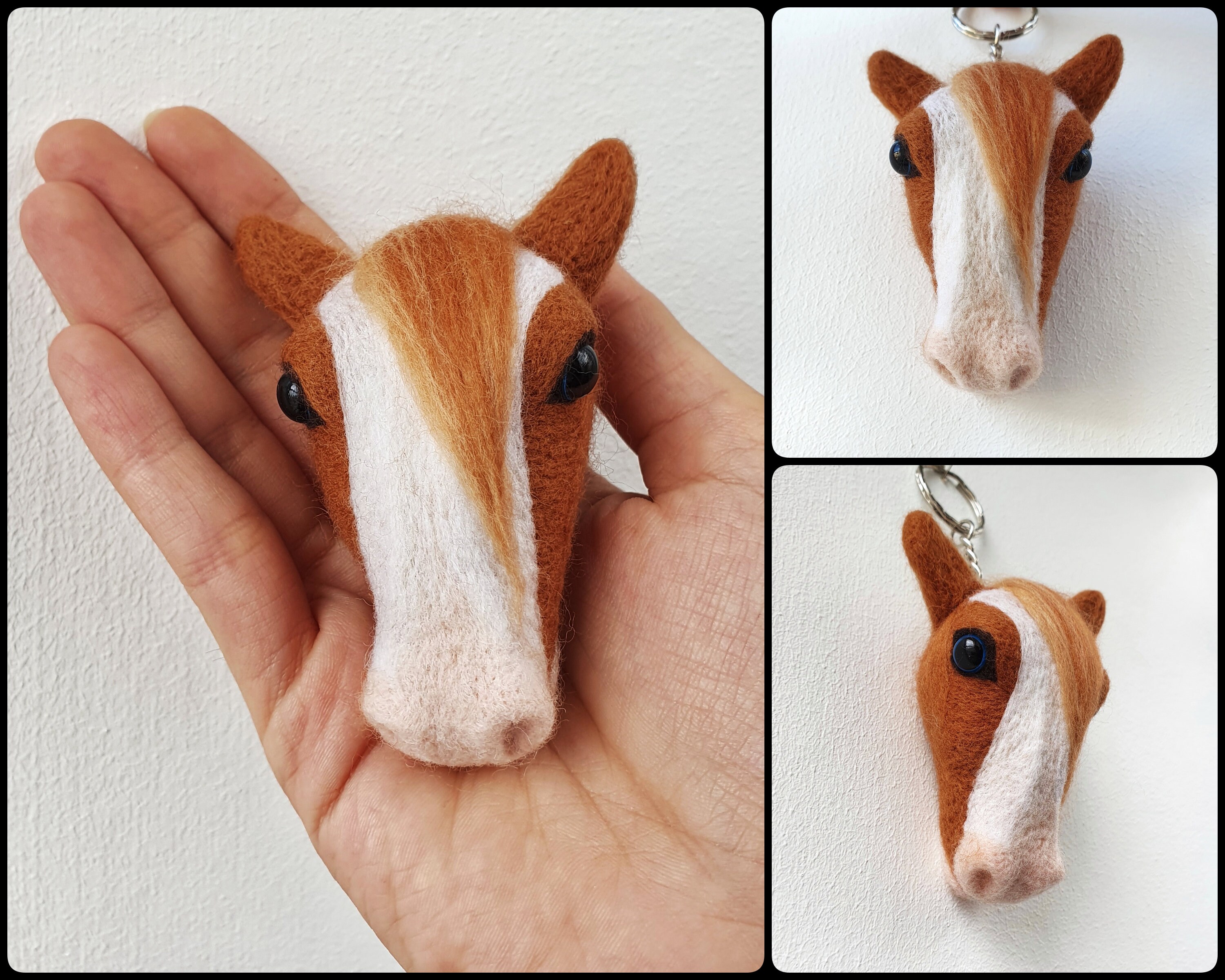 Keychain farm animals wool keychain keyring 3d needle Etsy