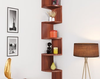 Featured image of post Wooden Corner Wall Shelves Living Room : Nova furniture 5 tiers floating wall mount corner shelf, home decor display shelves for living room, bedroom, bathroom, office, gray oak.