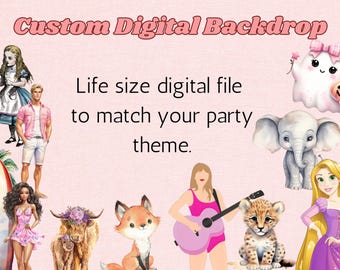 Digital Backdrop - Backdrop Cutout - Custom Backdrop - Party Backdrop - Birthday Party - Party Decor - Life Size Prop - Baby Shower