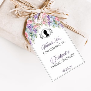 Bridgerton - étiquettes cadeaux - étiquettes de remerciement - étiquettes cadeaux numériques - modifiables - imprimables - floral - étiquettes cadeaux DIY