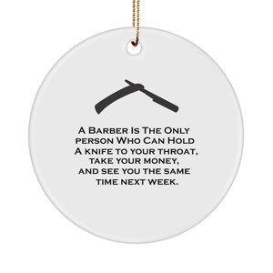 Barber Themed Gifts, Barber Ornament, Best Barber Gift Ideas, Barber Xmas Ornaments, Barber Christmas Ornaments Men