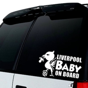 Naklejki winylowe z logo Liverpool FC „Baby on Board” na samochód