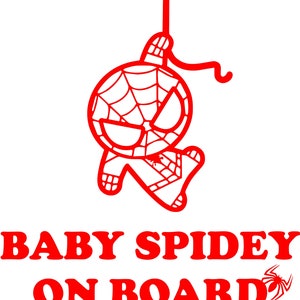 Spiderman spidey baby on board  car decal sticker