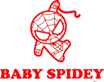 Spiderman spidey baby on board  car decal sticker