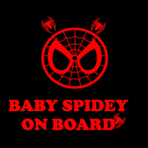 Spiderman spidey baby on board  car decal sticker