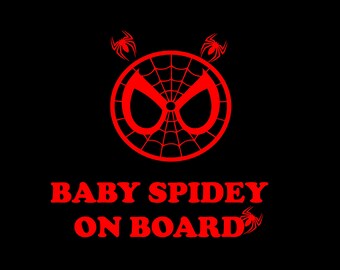 Spiderman spidey baby on board  car decal sticker