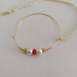 Bridal Nose Ring Nose Stud Nose Pin Golden Color with Pearls