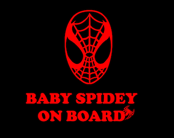 Spiderman spidey baby on board  car decal sticker