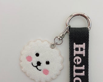 Dog Lover Personalized Name Tag, Cute Dog Charm, Custom Key chain, Dog Key Ring, Bag Name Tag, Gift idea, Custom Name Tag, Personalized Gift