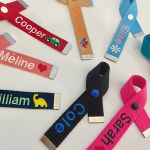 Personalized Name Tag, Ribbon Type, Custom Key chain, Bag Name Tag, Bag Accessory, Gift idea, Personalized Gift, ID Tag, Lunchbox, School image 5