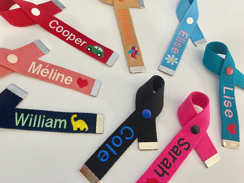 Personalized Name Tag, Ribbon Type, Custom Key chain, Bag Name Tag, Bag Accessory, Gift idea, Personalized Gift, ID Tag, Lunchbox, School image 5