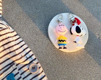 Bag Charm, Snoopy, Charlie Brown, Heart Charm, Bag Accessories, Handbag Charm, Zipper Pull, Keyring, AirPods accessory, Cute Keychain