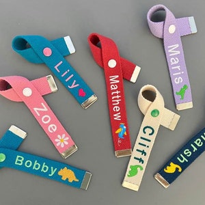 Personalized Name Tag, Ribbon Type, Custom Key chain, Bag Name Tag, Bag Accessory, Gift idea, Personalized Gift, ID Tag, Lunchbox, School image 2