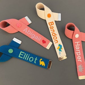 Personalized Name Tag, Ribbon Type, Custom Key chain, Bag Name Tag, Bag Accessory, Gift idea, Personalized Gift, ID Tag, Lunchbox, School image 4