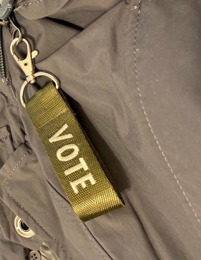 Zipper Charms Vote zippers VOTE Tag Vote for all Vote zipper pull Vote Bagtag Vote Nametag Vote Accessory Election Vote keychain