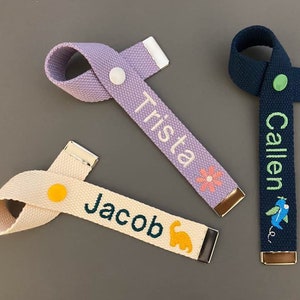 Personalized Name Tag, Ribbon Type, Custom Key chain, Bag Name Tag, Bag Accessory, Gift idea, Personalized Gift, ID Tag, Lunchbox, School image 3