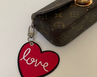 Bag Charm, Heart, Love Charm, Bag Accessories, Handbag Charm, Zipper Pull, Lovely Keyring, Keychain