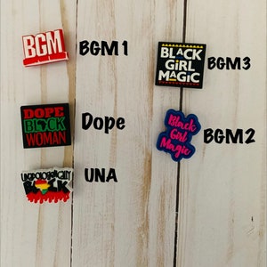 Black Shoe Charms / shoe accessories / Black Girl Magic