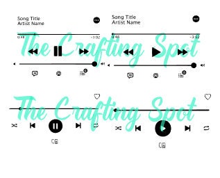 Viral Glass Tile Music Buttons / Music App Button SVG / Music Player ...