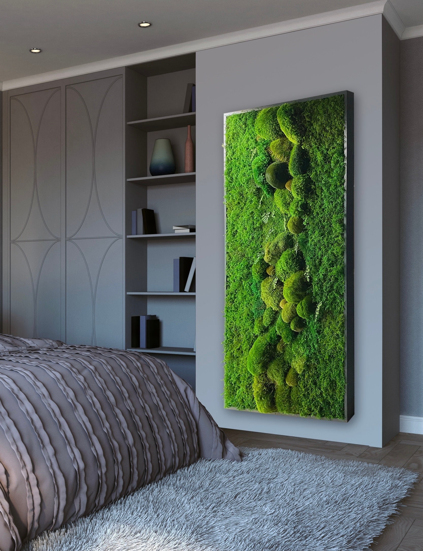 Moss Wall Art. Preserved Moss Decor. Plant Wall. Moss Art. Statement Art 