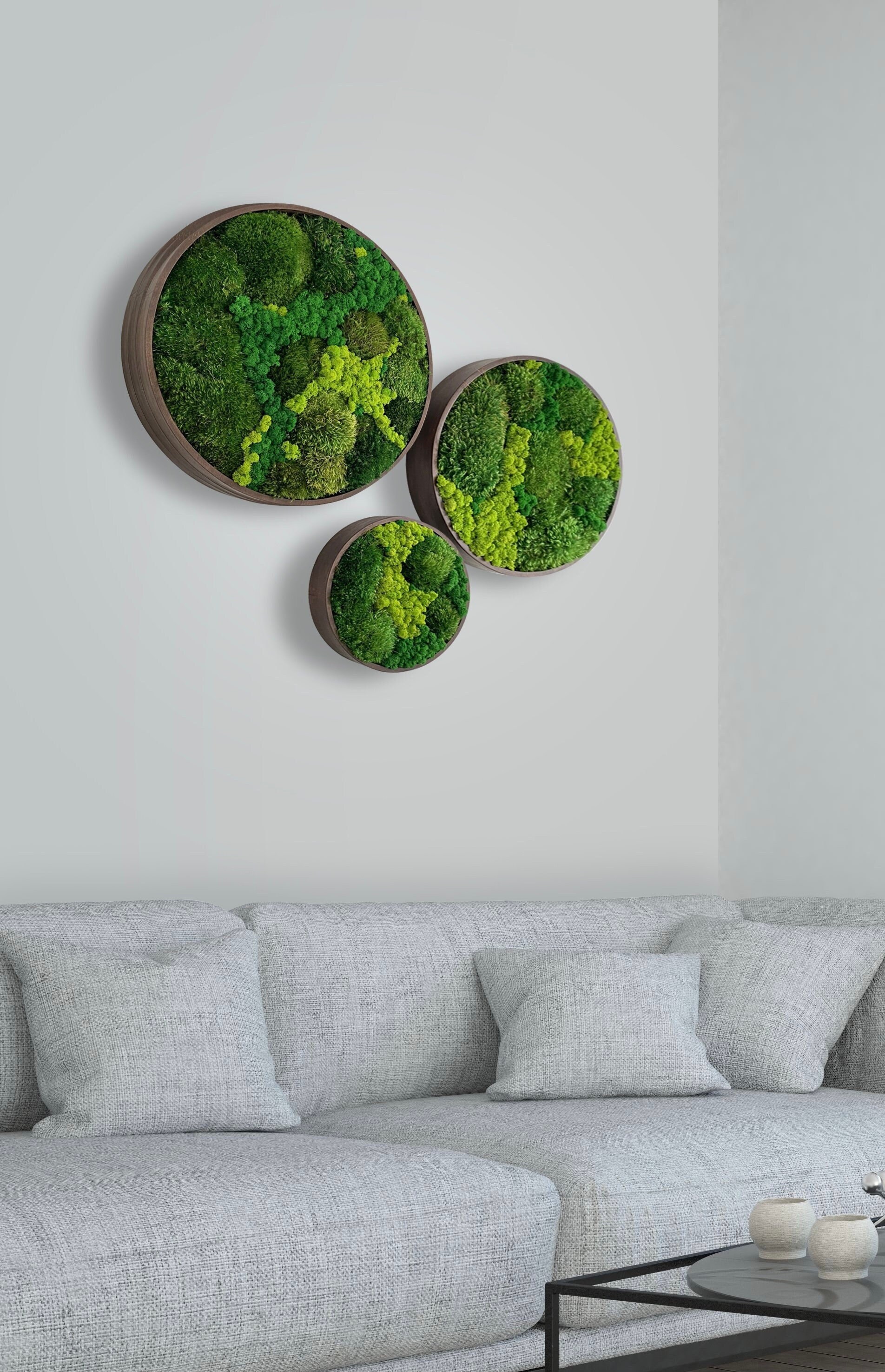 LVZHIHUAN Moss Wall decor Real Preserved Moss No Maintenance Required Eco  Natural Green Wall Art Moss Frame Living Plants Vertical Garden 19.7