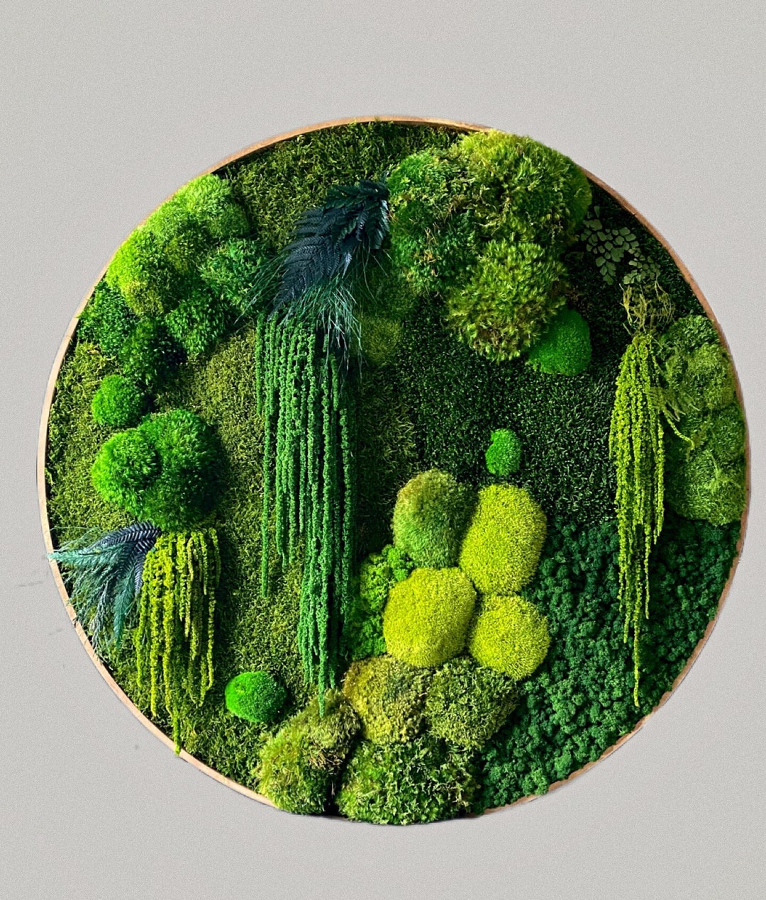 Large Moss Wall Art Preserved Moss Round Art Circular Etsy
