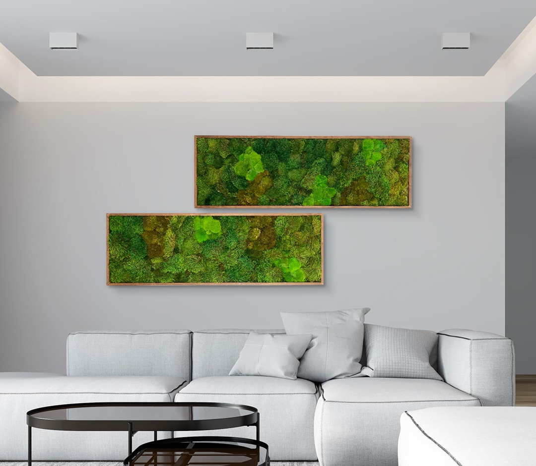 Art Mural en Mousse. Art de La Mousse Préservée. Mur Vivant. Décor Végétal