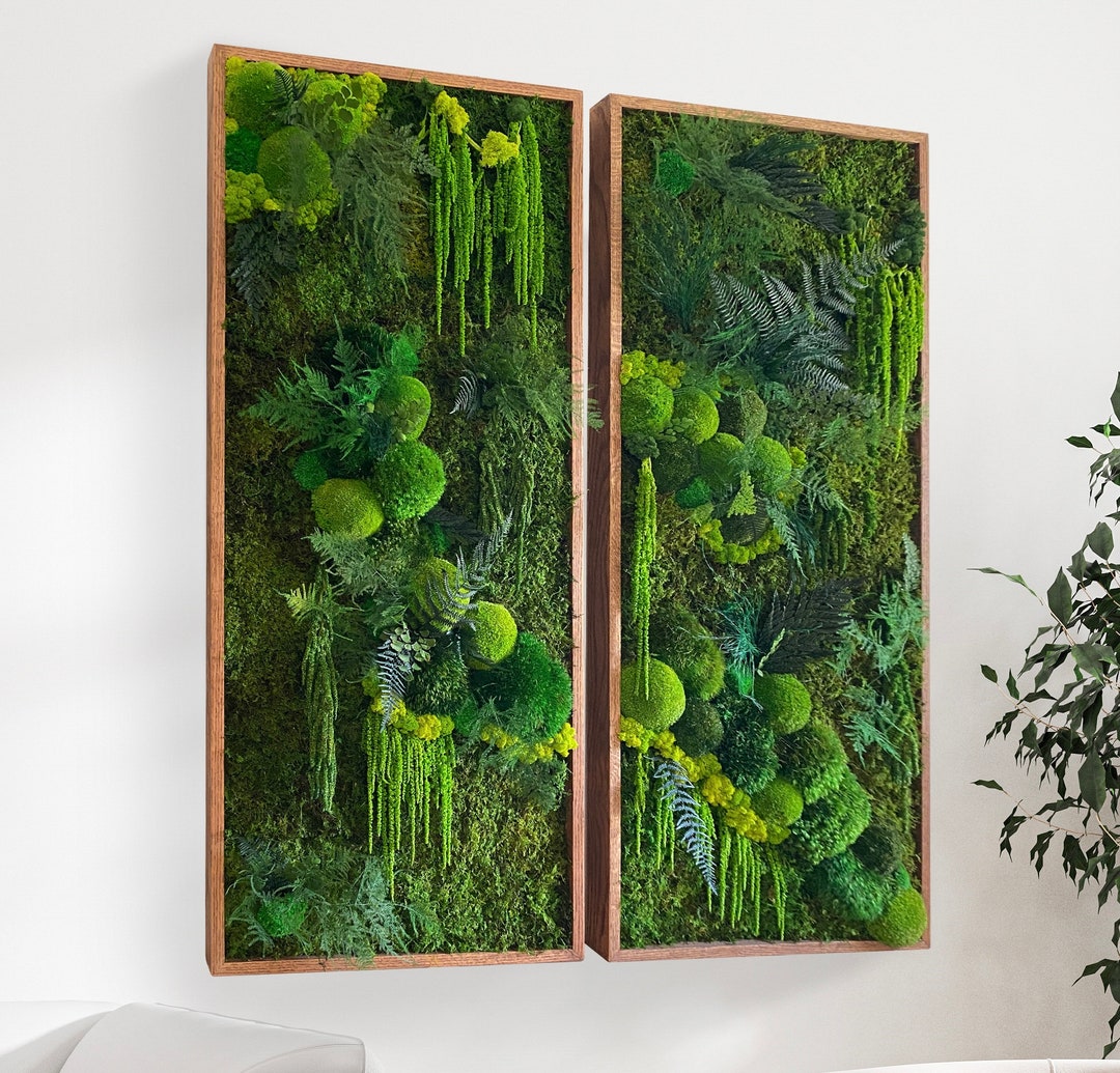 Moss Wall Art. Round Moss Frame. Planted Wall. Preserved Moss 