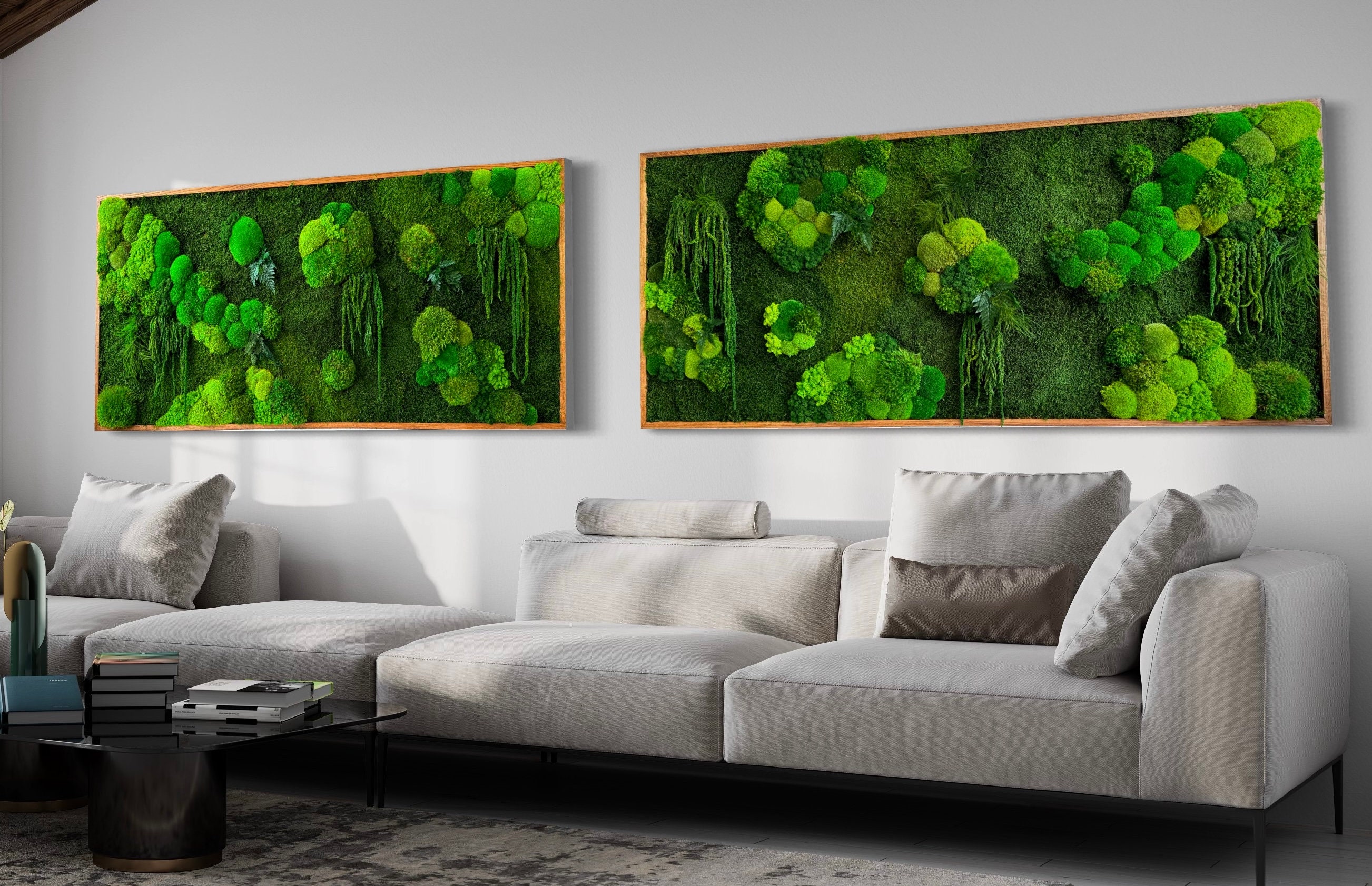 Natural Moss Framed Wall Art 25 x 25 – Moss Acres