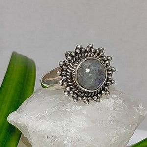 Rainbow Moonstone Ring, 925 Sterling Silver Ring, Moonstone Boho Ring, June Birthstone, Wholesale Ring, Blue Moonstone Ring, Sale