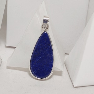 AA+ Lapis Lazuli Gemstone Pendant, 925 Sterling Silver Pendant, Lapis Pendant, Lapis Necklace, Afghani Lapis, Natural Lapis, Sale