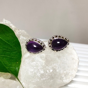 Pendientes de amatista, pendientes de plata de ley 925, pendientes de amatista morada, pendientes vintage de amatista, pendientes de amatista, oferta